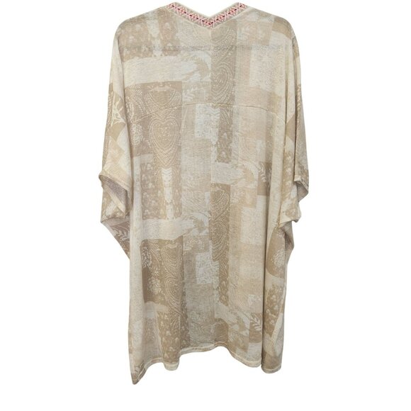 Cato Woman Beige Sheer Kimono Cardigan 18/20 Open Front Lightweight 2443 - Picture 2 of 5